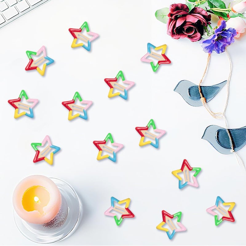 ايلان مجموعة إيلان المكونة من 20 قطعة من مشابك الشعر الصغيرة للنساء والفتيات، مشابك شعر لطيفة للنساء، إكسسوارات للشعر الناعم والخفيف (نجمة متعددة الألوان) - Image 3